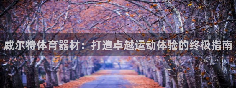 耀世平台会员中心：威尔特体育器材：打造卓越运动体验的