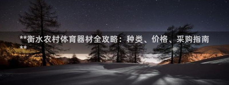 耀世娱乐挂机脚本怎么用：**衡水农村体育器材全攻略：