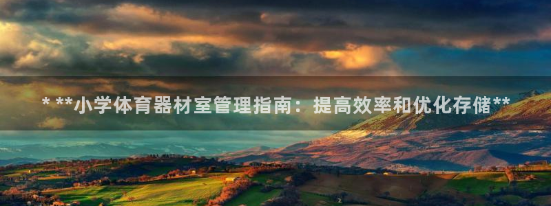耀世娱乐平台官网登录入口：* **小学体育器材室管理