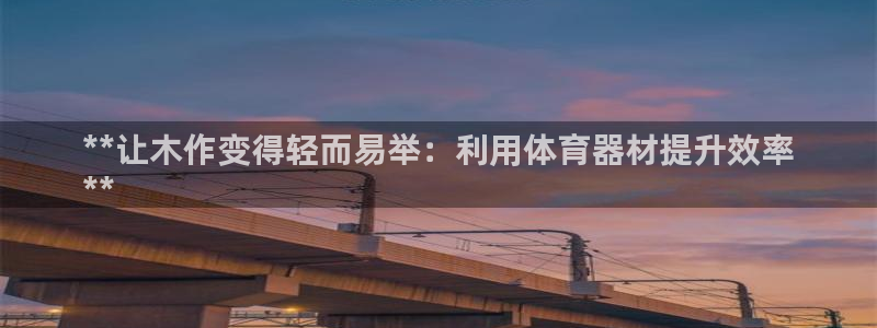 耀世挑战怎么过：**让木作变得轻而易举：利用体育器材